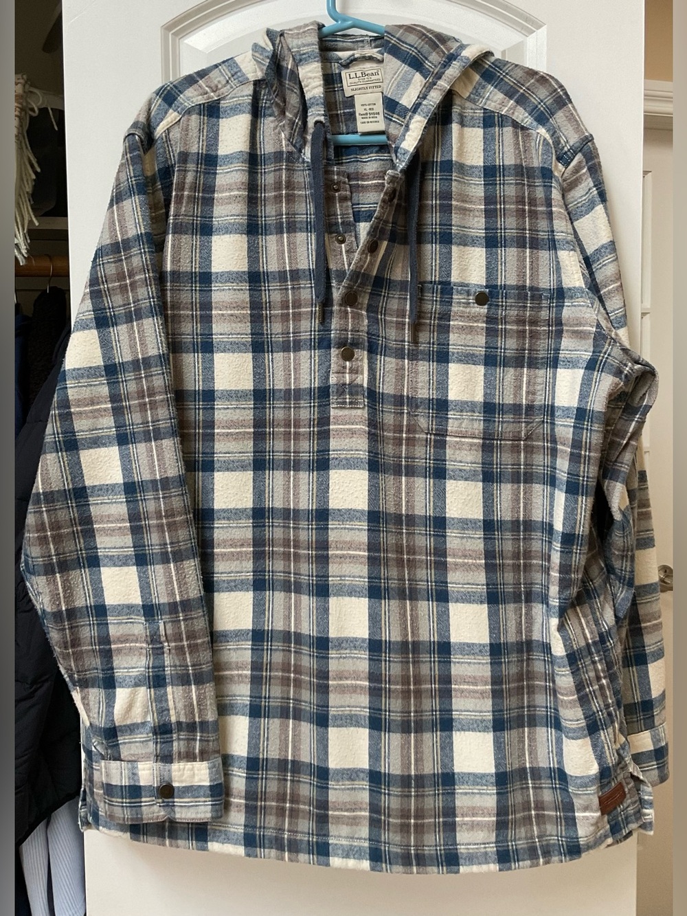L.L.Bean Scotch Plaid Flannel Hoodie